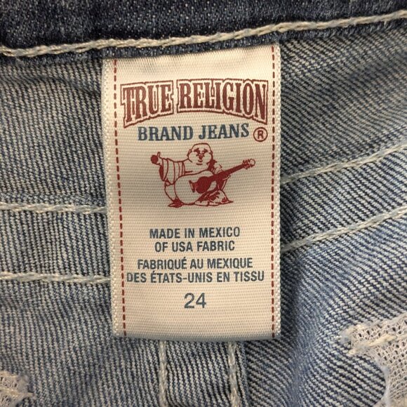 True Religion Women's Jeans  Skinny Flap Pocket Denim Sz 24 Blue . - Picture 11 of 15